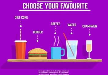 Different Free Vector Drinks And Food - vector #377617 gratis